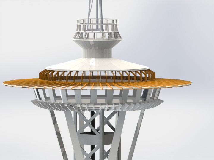 西雅图太空针塔，钣金拼图，3D拼图，metalcraft设计